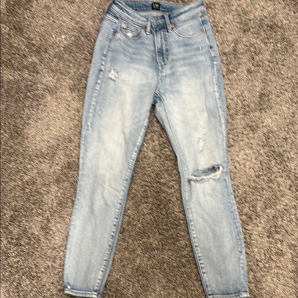 Women's Light Blue Distressed Jeans